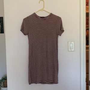 Brandy Melville red and white striped dress. one size